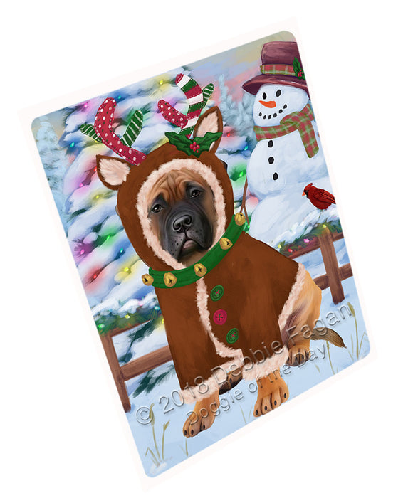 Christmas Gingerbread House Candyfest Bullmastiff Dog Cutting Board C73815