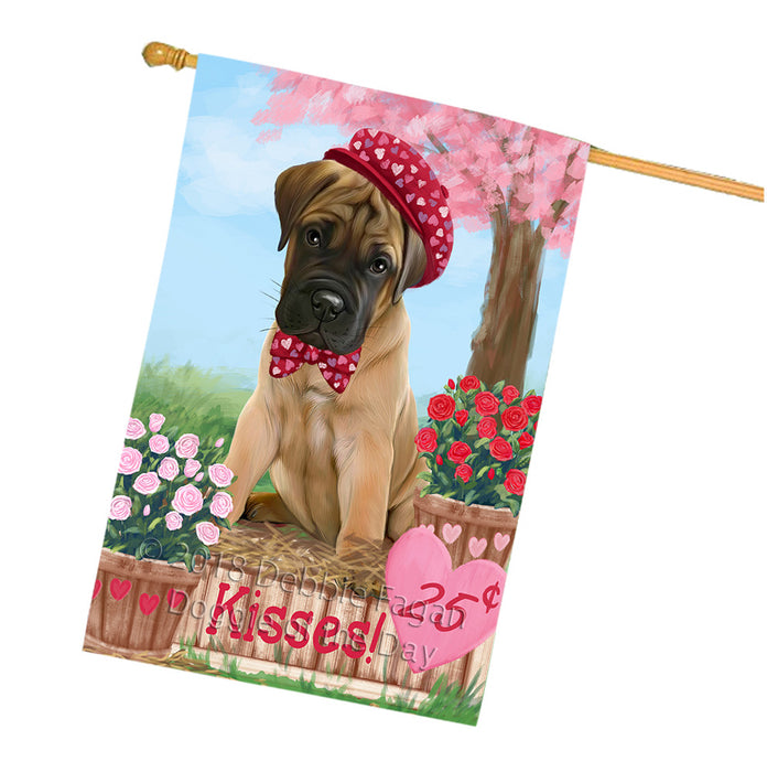 Rosie 25 Cent Kisses Bullmastiff Dog House Flag FLG57111