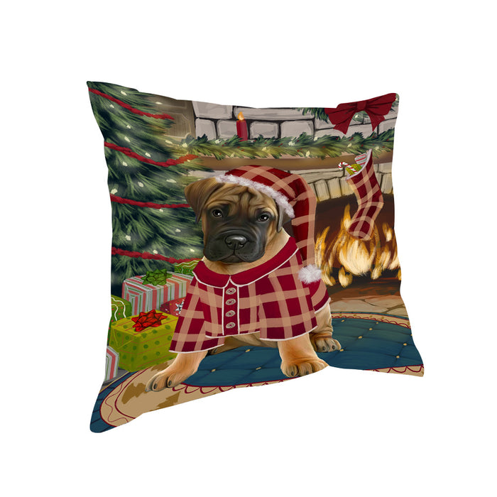 The Stocking was Hung Bullmastiff Dog Pillow PIL69960