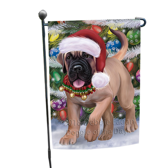 Trotting in the Snow Bullmastiff Dog Garden Flag GFLG57473
