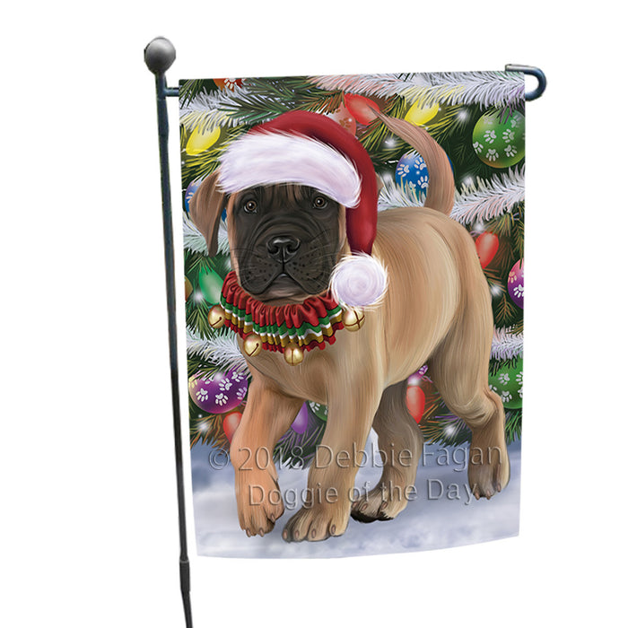 Trotting in the Snow Bullmastiff Dog Garden Flag GFLG57474
