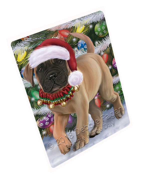 Trotting in the Snow Bullmastiff Dog Large Refrigerator / Dishwasher Magnet RMAG102180