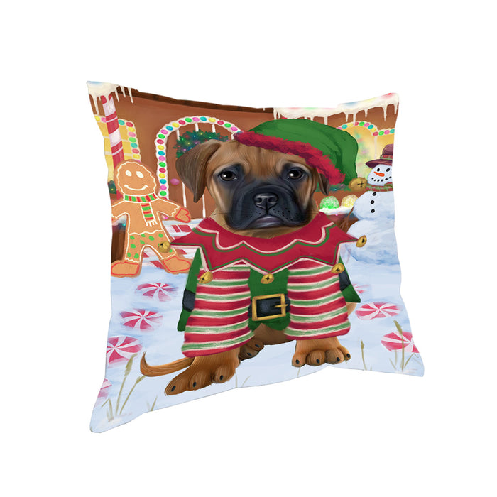 Christmas Gingerbread House Candyfest Bullmastiff Dog Pillow PIL79200