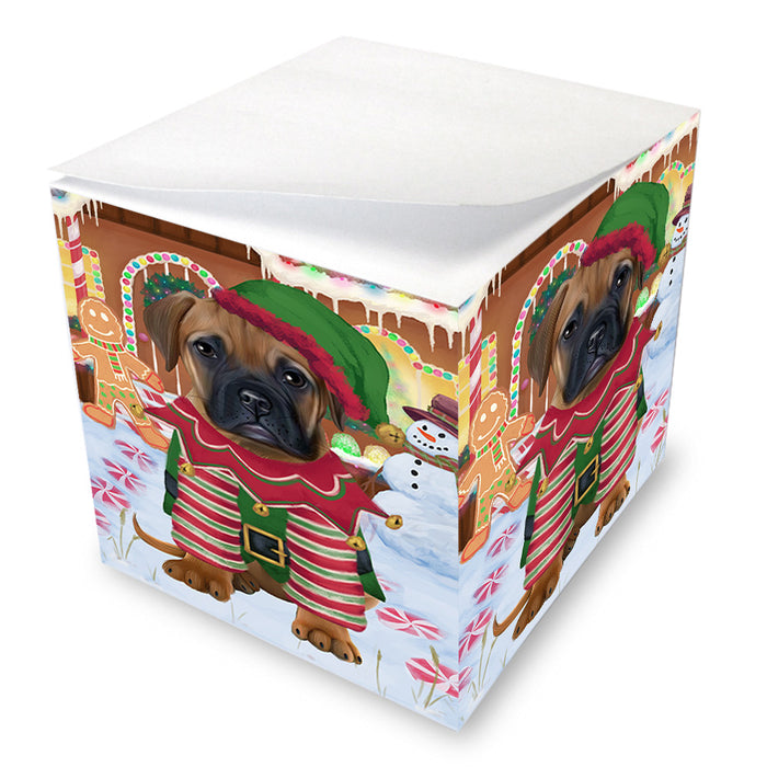 Christmas Gingerbread House Candyfest Bullmastiff Dog Note Cube NOC54299