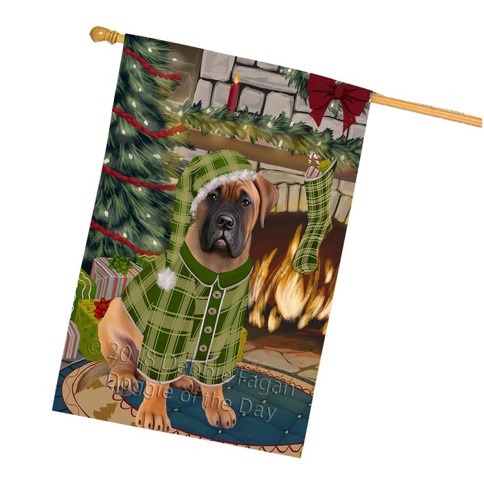 The Stocking was Hung Bullmastiff Dog House Flag FLG55688