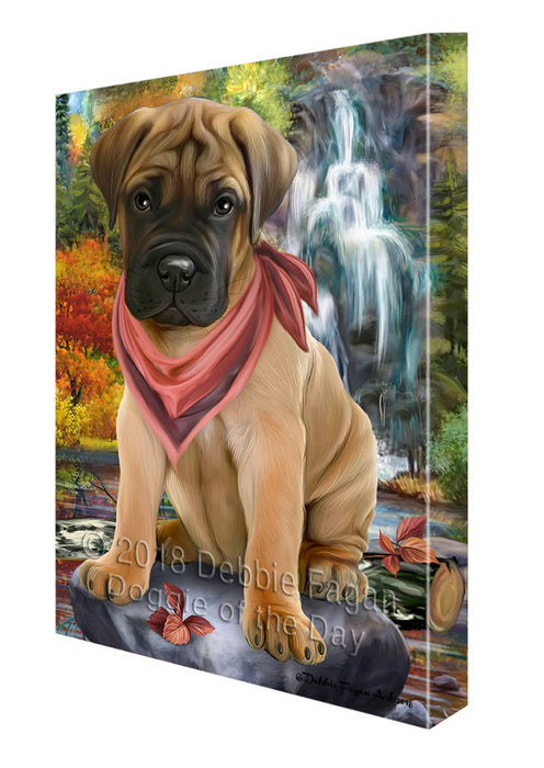 Scenic Waterfall Bullmastiff Dog Canvas Print Wall Art Décor CVS83924