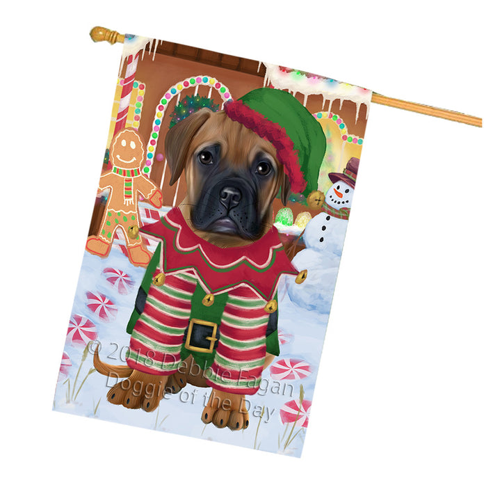 Christmas Gingerbread House Candyfest Bullmastiff Dog House Flag FLG56911