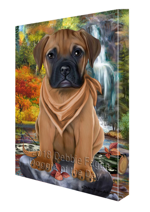 Scenic Waterfall Bullmastiff Dog Canvas Print Wall Art Décor CVS83933