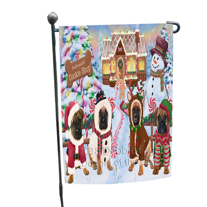 Holiday Gingerbread Cookie Shop Bullmastiffs Dog Garden Flag GFLG56936