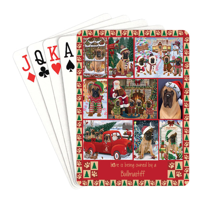 Love is Being Owned Christmas Bullmastiff Dogs Playing Card Decks