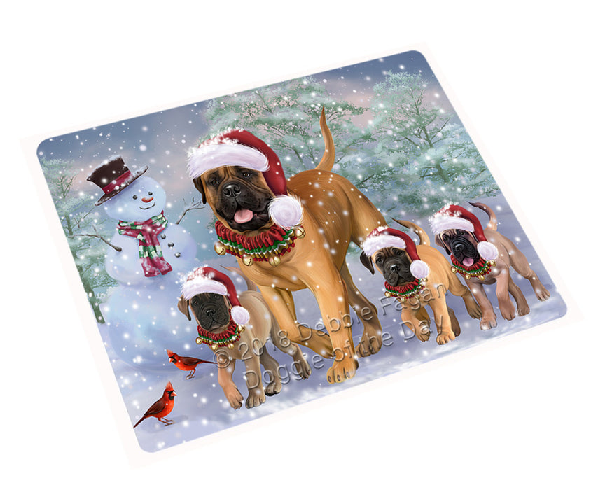 Christmas Running Family Bullmastiffs Dog Cutting Board C75048
