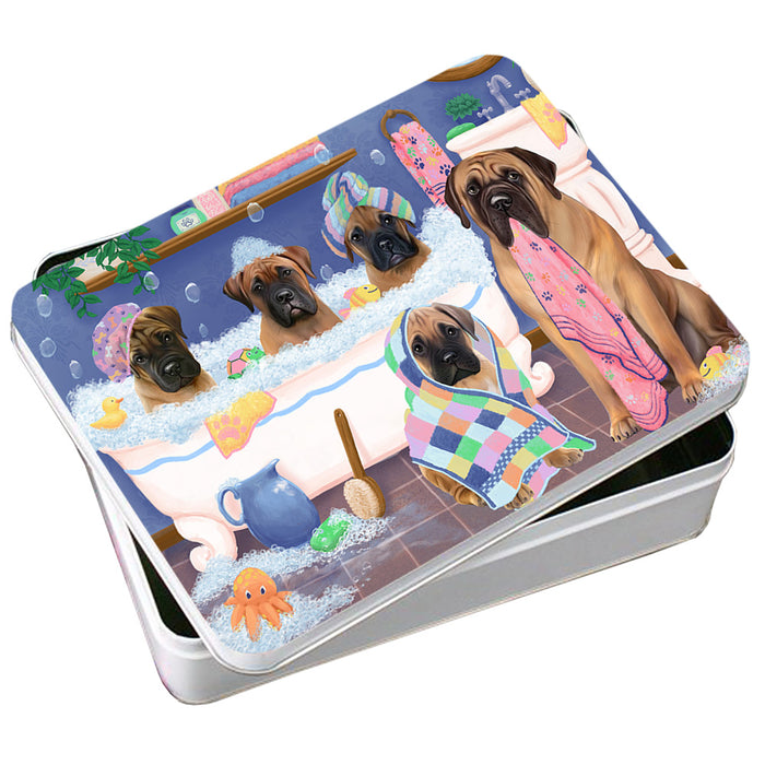 Rub A Dub Dogs In A Tub Bullmastiffs Dog Photo Storage Tin PITN56719
