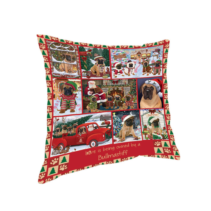 Love is Being Owned Christmas Bullmastiff Dogs Pillow PIL85708