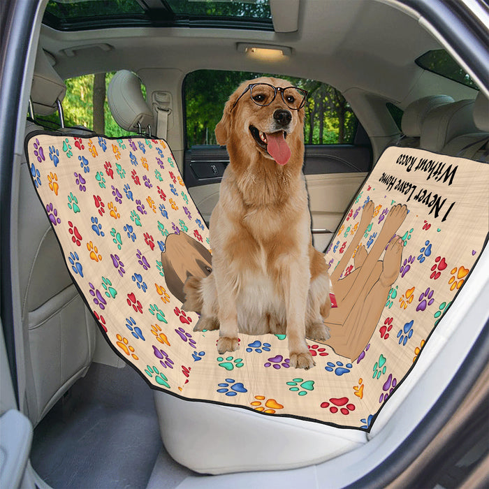 Personalized I Never Leave Home Paw Print Bullmastiff Dogs Pet Back Car Seat Cover