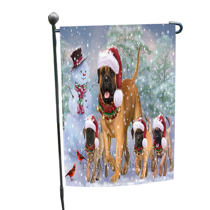 Christmas Running Family Bullmastiffs Dog Garden Flag GFLG57265