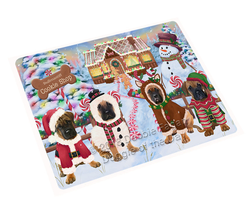 Holiday Gingerbread Cookie Shop Bullmastiffs Dog Cutting Board C74301