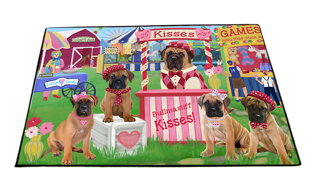Carnival Kissing Booth Bullmastiffs Dog Floormat FLMS53175