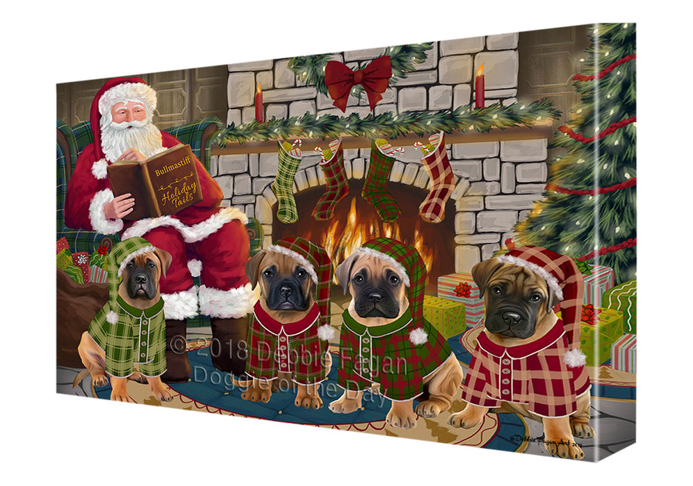 Christmas Cozy Holiday Tails Bullmastiffs Dog Canvas Print Wall Art Décor CVS115937
