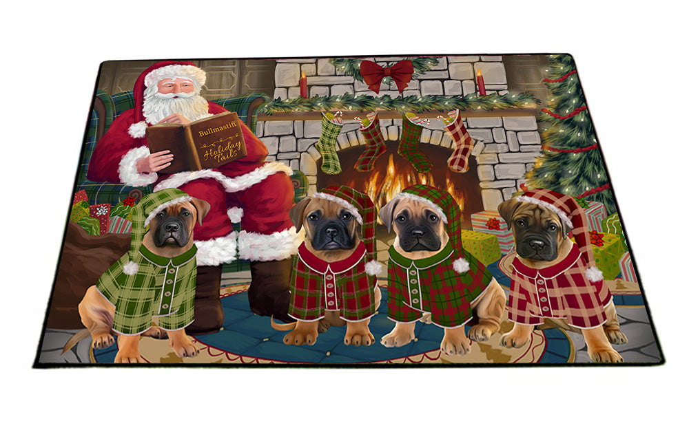 Christmas Cozy Holiday Tails Bullmastiffs Dog Floormat FLMS52623