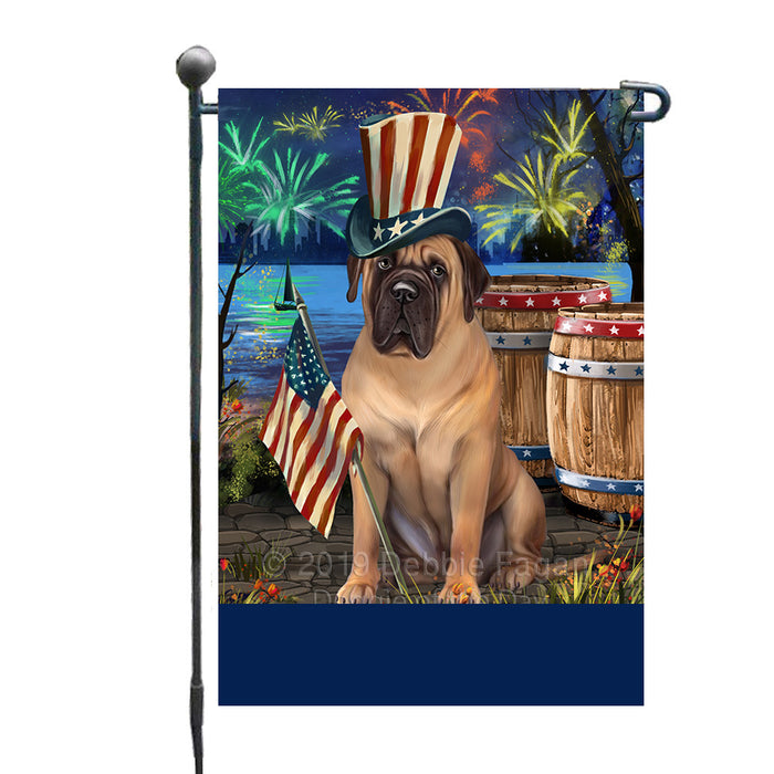 Personalized 4th of July Firework Bullmastiff Dog Custom Garden Flags GFLG-DOTD-A57841