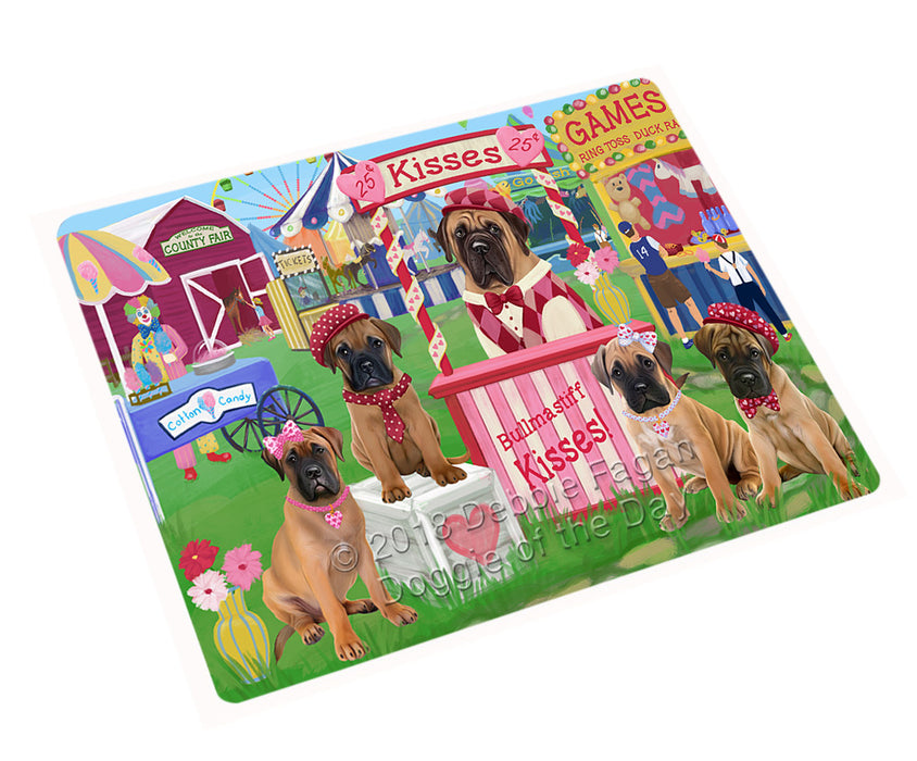 Carnival Kissing Booth Bullmastiffs Dog Cutting Board C73983