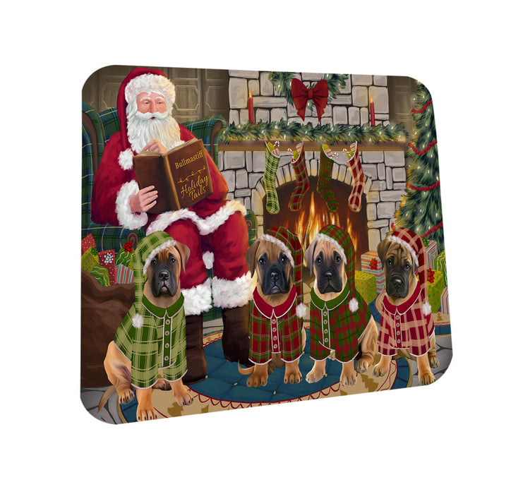 Christmas Cozy Holiday Tails Bullmastiffs Dog Coasters Set of 4 CST55070