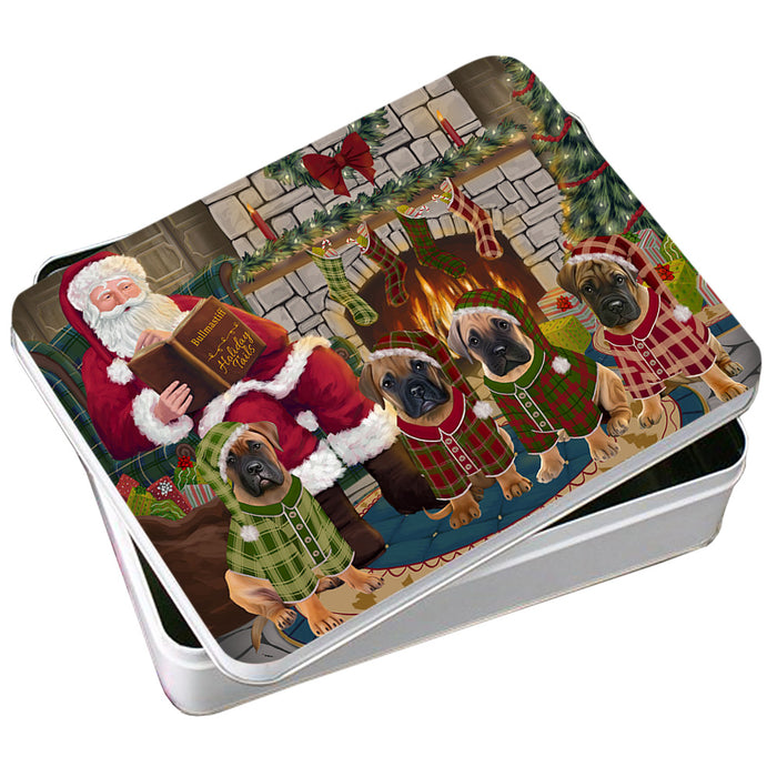 Christmas Cozy Holiday Tails Bullmastiffs Dog Photo Storage Tin PITN55055