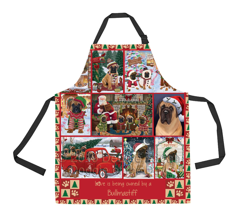 Love is Being Owned Christmas Bullmastiff Dogs Apron