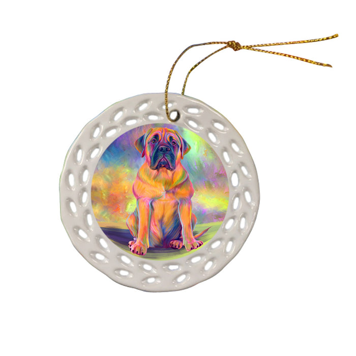 Paradise Wave Bullmastiff Dog Ceramic Doily Ornament DPOR56420