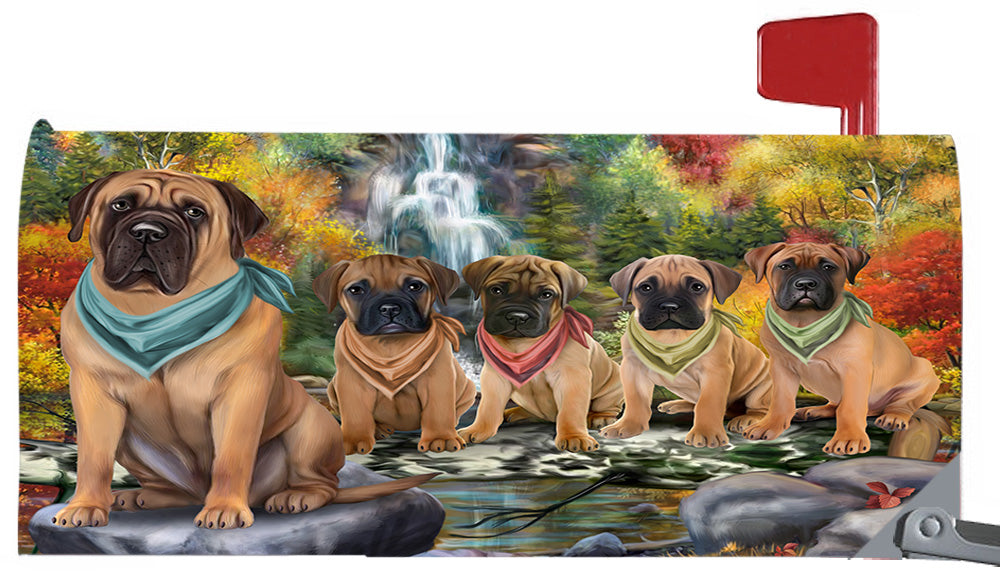 Scenic Waterfall Bullmastiff Dogs Magnetic Mailbox Cover MBC48716