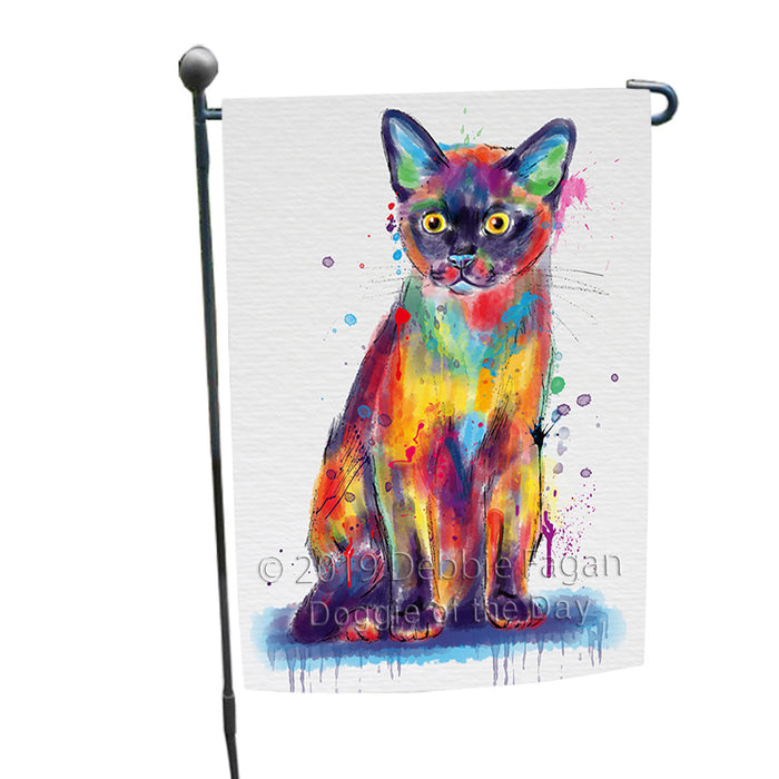 Watercolor Burmese Cat Garden Flag GFLG66109