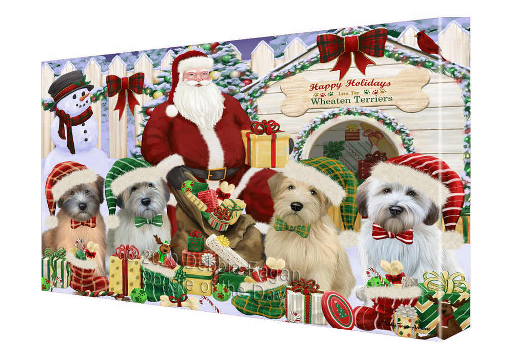 Christmas Dog House Wheaten Terriers Dog Canvas Print Wall Art Décor CVS90305