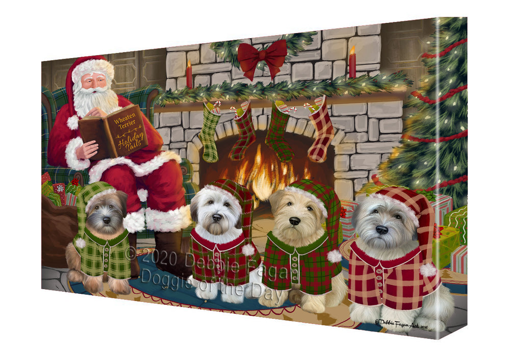 Christmas Cozy Holiday Tails Wheaten Terriers Dog Canvas Print Wall Art Décor CVS118529