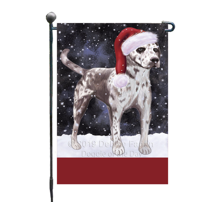 Personalized Let It Snow Happy Holidays Catahoula Leopard Dog Custom Garden Flags GFLG-DOTD-A62305