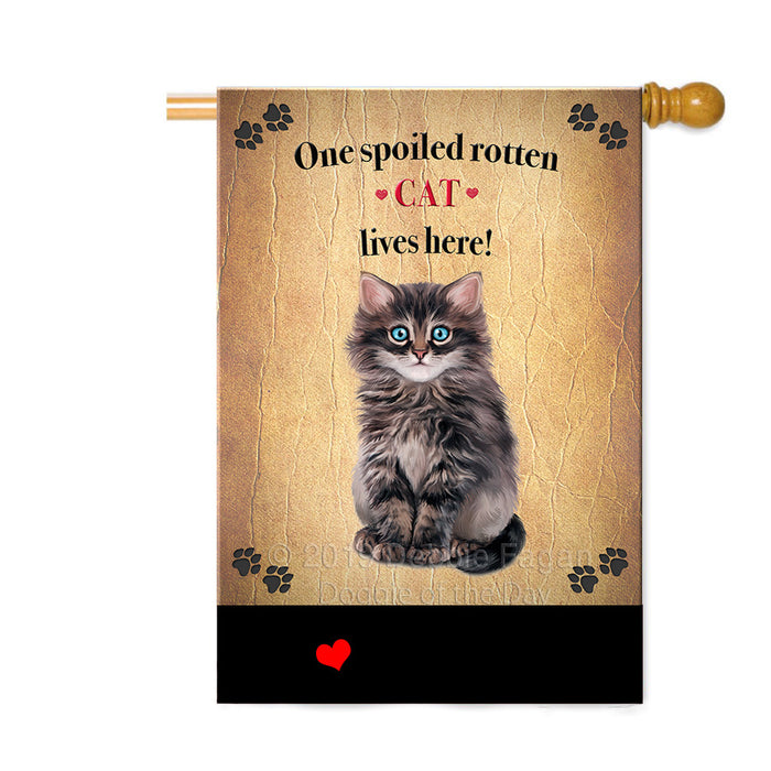 Personalized Spoiled Rotten Dark Grey Cat Custom House Flag FLG-DOTD-A63213
