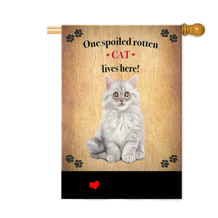 Personalized Spoiled Rotten Fluffy Longhair Cat Custom House Flag FLG-DOTD-A63215