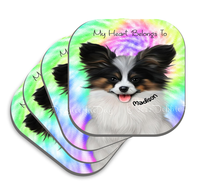 Add Your PERSONALIZED PET Painting Portrait Photo on Tie Dye Coaster set of 4