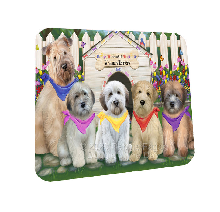 Spring Dog House Wheaten Terriers Dog Coasters Set of 4 CST52175