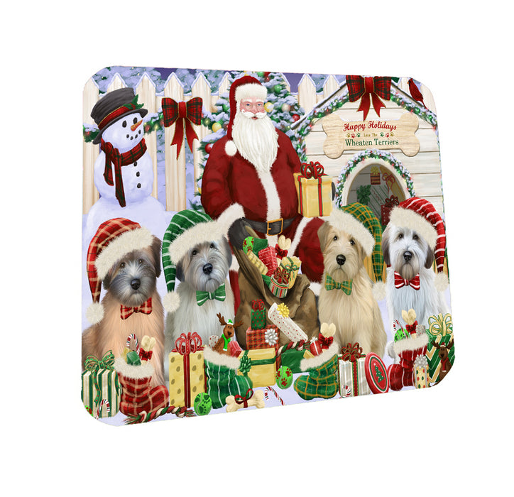 Christmas Dog House Wheaten Terriers Dog Coasters Set of 4 CST52571