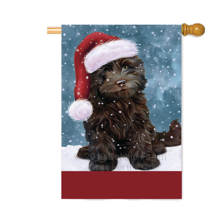 Personalized Let It Snow Happy Holidays Cockapoo Dog Custom House Flag FLG-DOTD-A62382