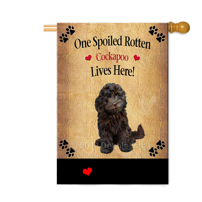 Personalized Spoiled Rotten Cockapoo Dog Custom House Flag FLG-DOTD-A63230