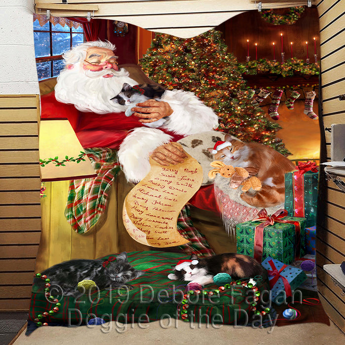 Santa Sleeping with Cymric Cats Quilt