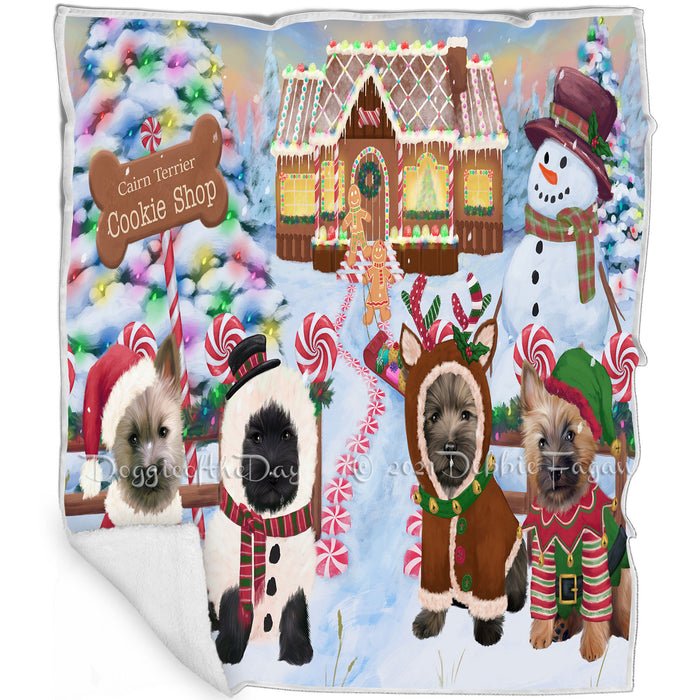 Holiday Gingerbread Cookie Shop Cairn Terriers Dog Blanket BLNKT126921