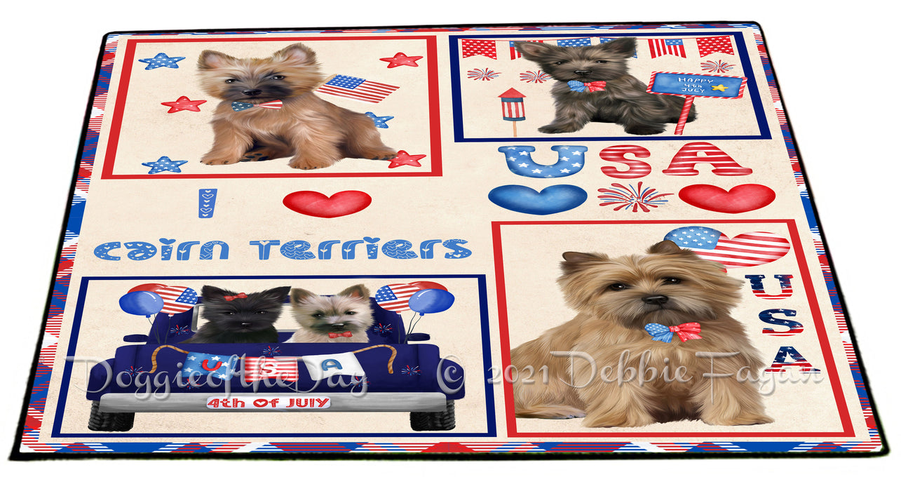 4th of July Independence Day I Love USA Cairn Terrier Dogs Floormat FLMS56164 Floormat FLMS56164