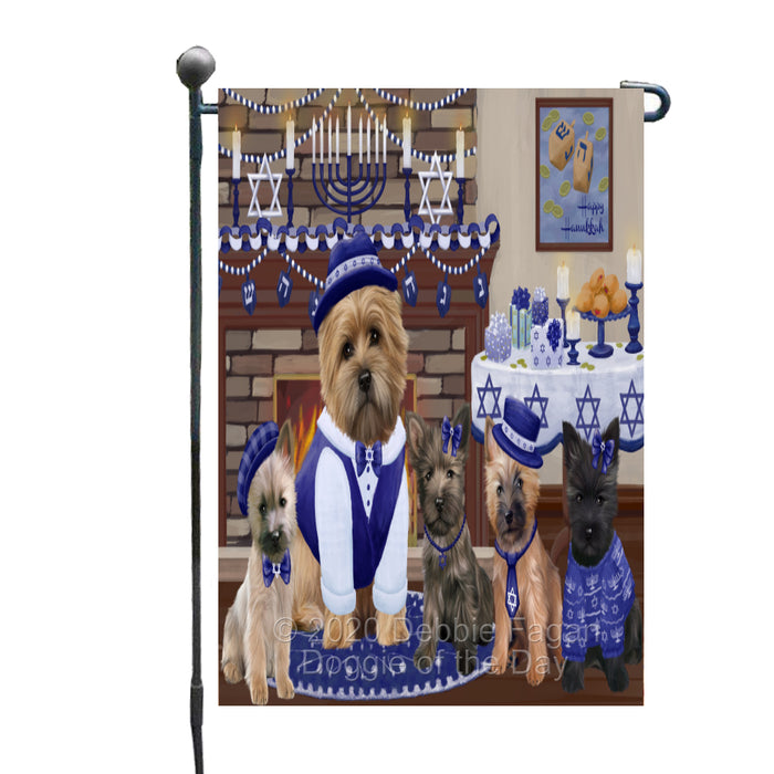 Happy Hanukkah Family Cairn Terrier Dogs Garden Flag GFLG65972