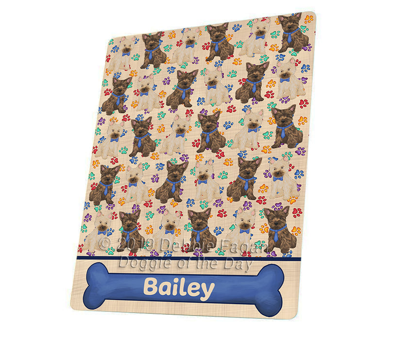 Rainbow Paw Print Cairn Terrier Dogs Blanket BLNKT135687