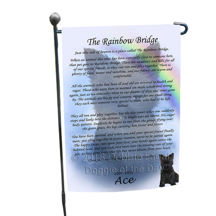 Rainbow Bridge Cairn Terrier Dog Garden Flag GFLG56121