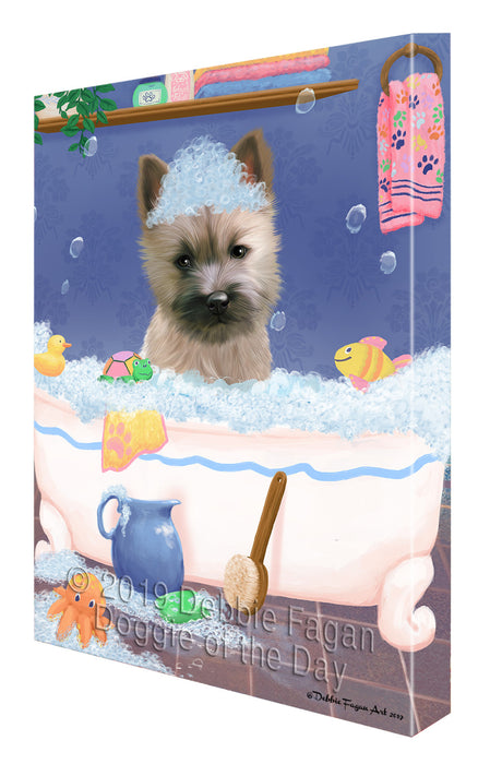Rub A Dub Dog In A Tub Cairn Terrier Dog Canvas Print Wall Art Décor CVS142496