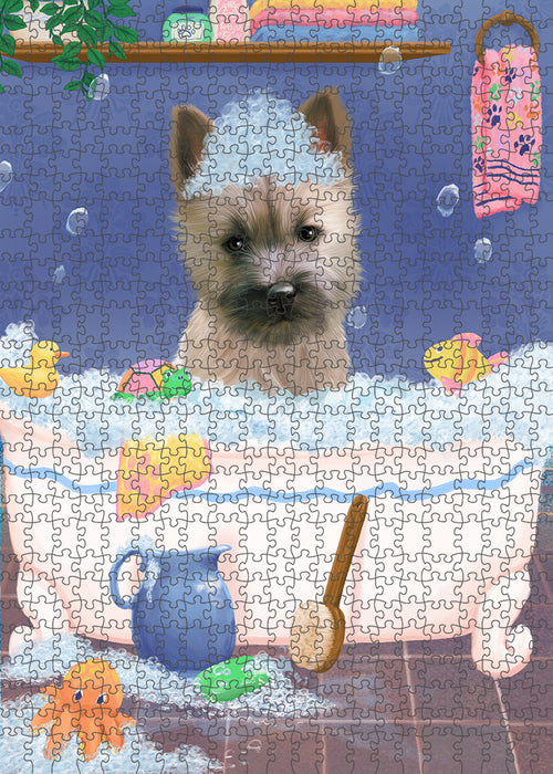 Rub A Dub Dog In A Tub Cairn Terrier Dog Portrait Jigsaw Puzzle for Adults Animal Interlocking Puzzle Game Unique Gift for Dog Lover's with Metal Tin Box PZL244