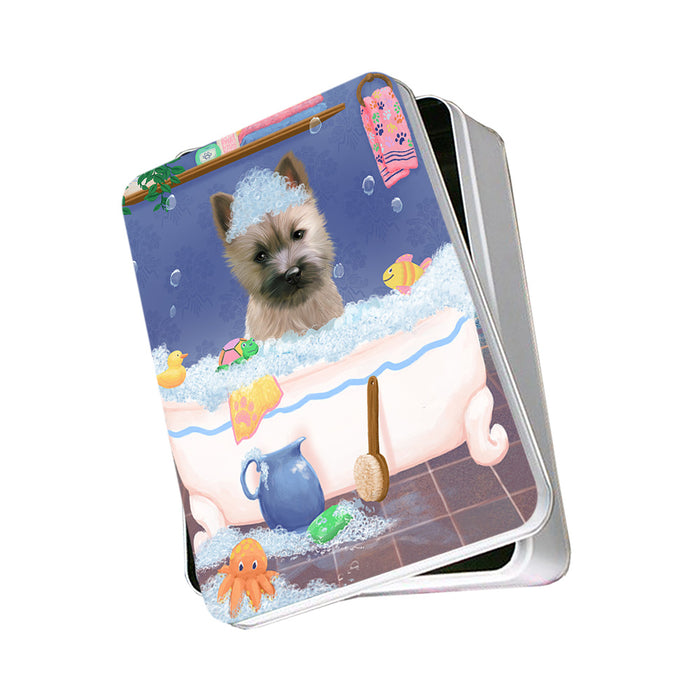 Rub A Dub Dog In A Tub Cairn Terrier Dog Photo Storage Tin PITN57275